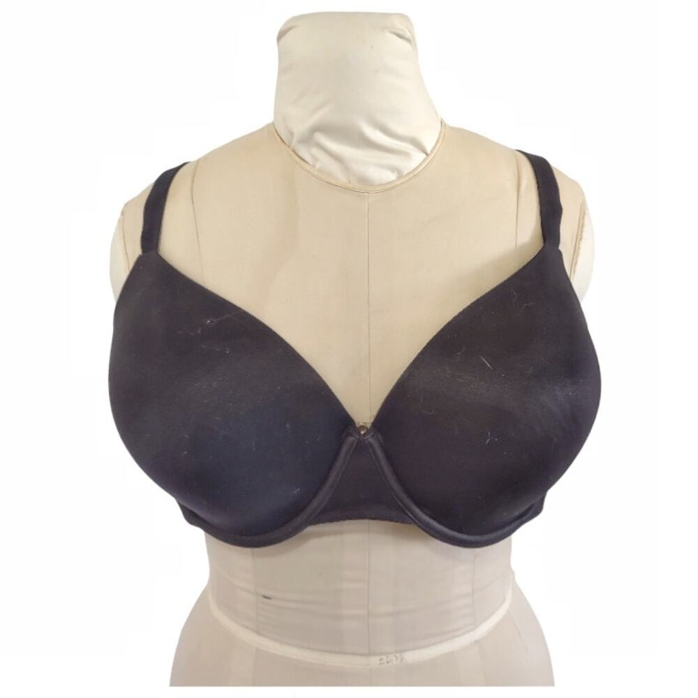SOMA Enbliss Full Coverage Bra Black Underwire Nylon Satin Plus Sz 40D Underwear